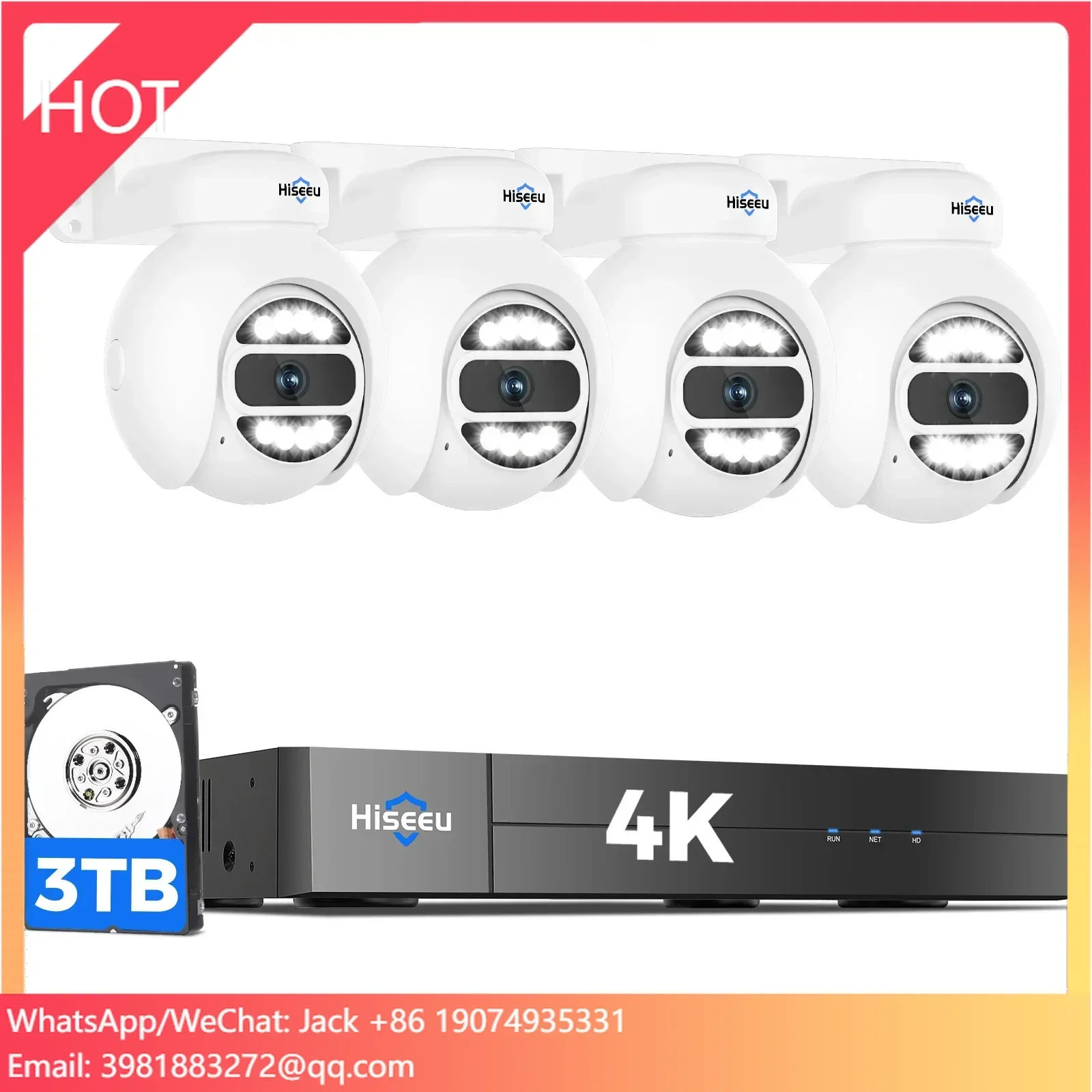 Home Security Monitoring System - Hiseeu Automatic Tracking 5mp Poe Nvr