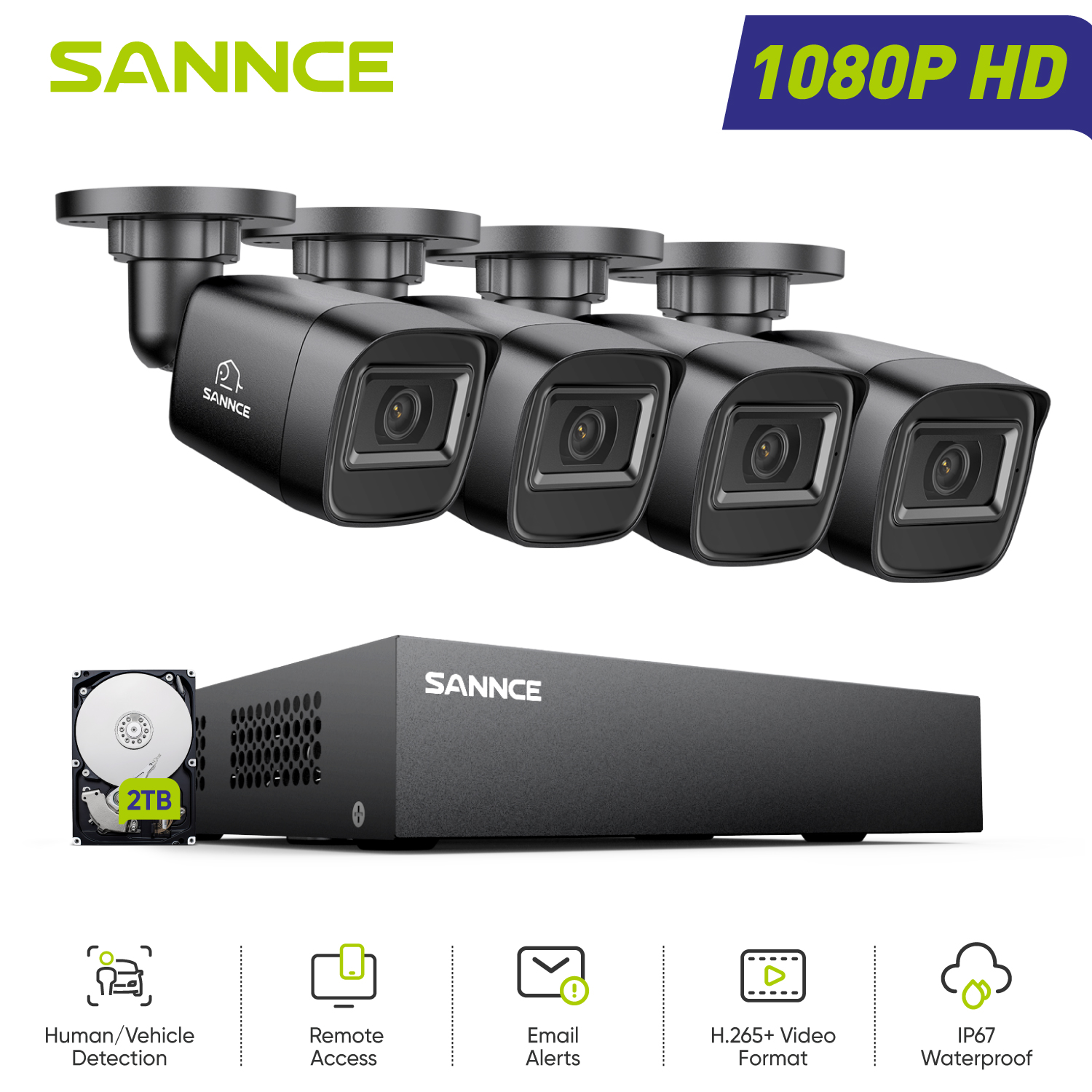 Home Security Technology - SANNCE 1080P Security Camera System 8CH