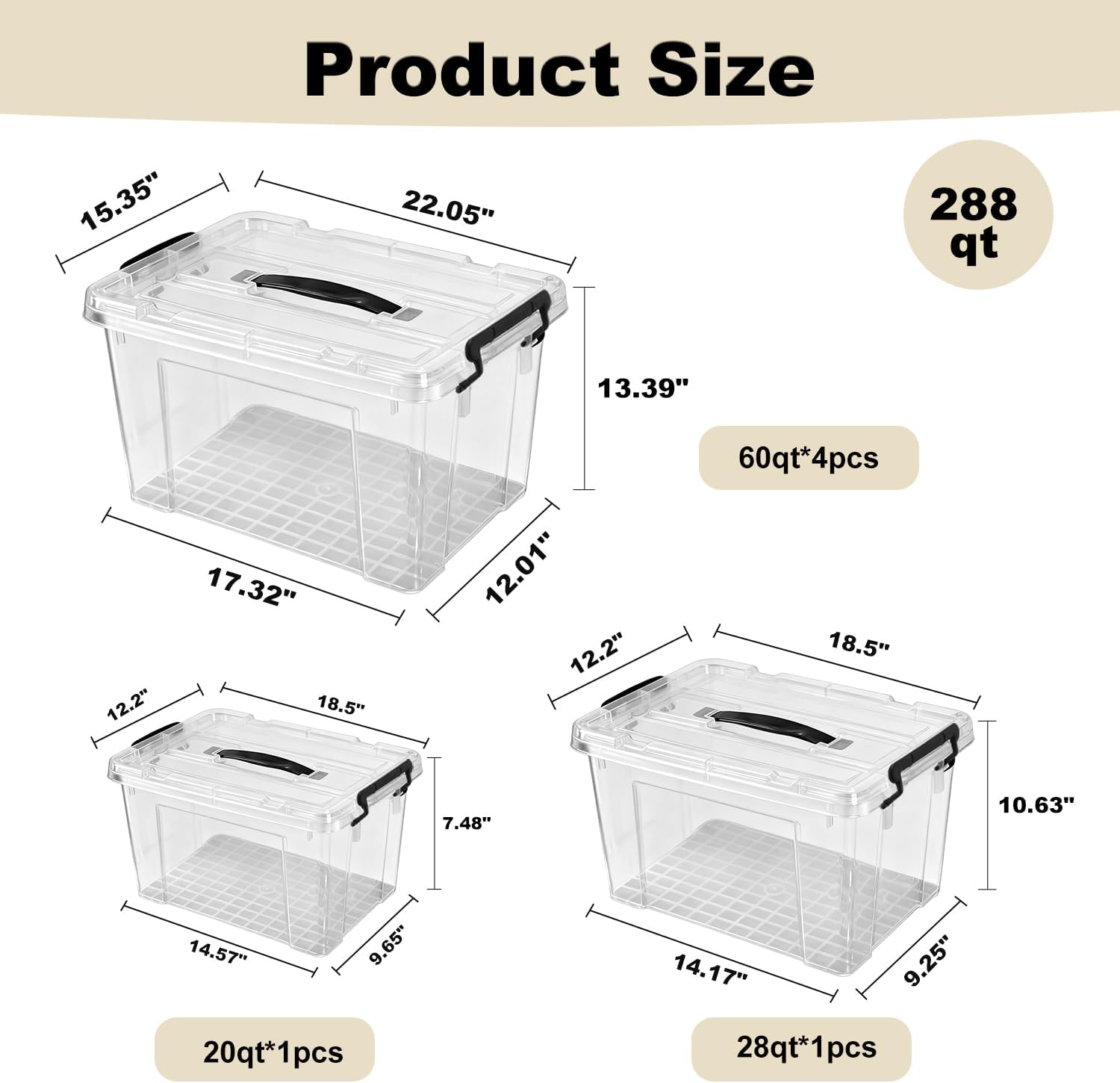 6 Pack Clear Storage Bins with - Home Security Images ulasan dan harga