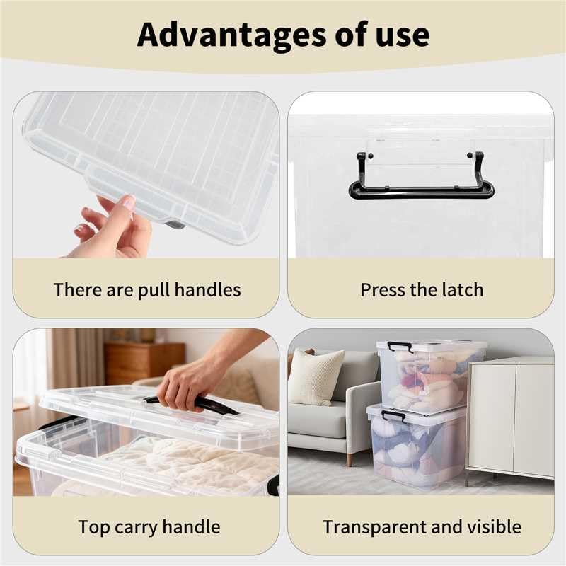 6 Pack Clear Storage Bins with - Home Security Images ulasan dan harga