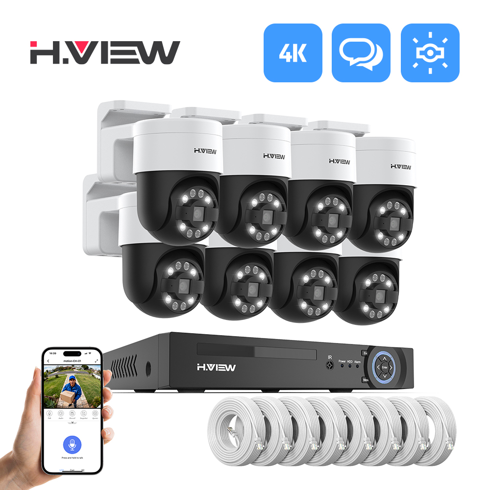 H.view 8Ch 4K 5MP 8MP Cctv Sec - Home Security Network ulasan dan harga