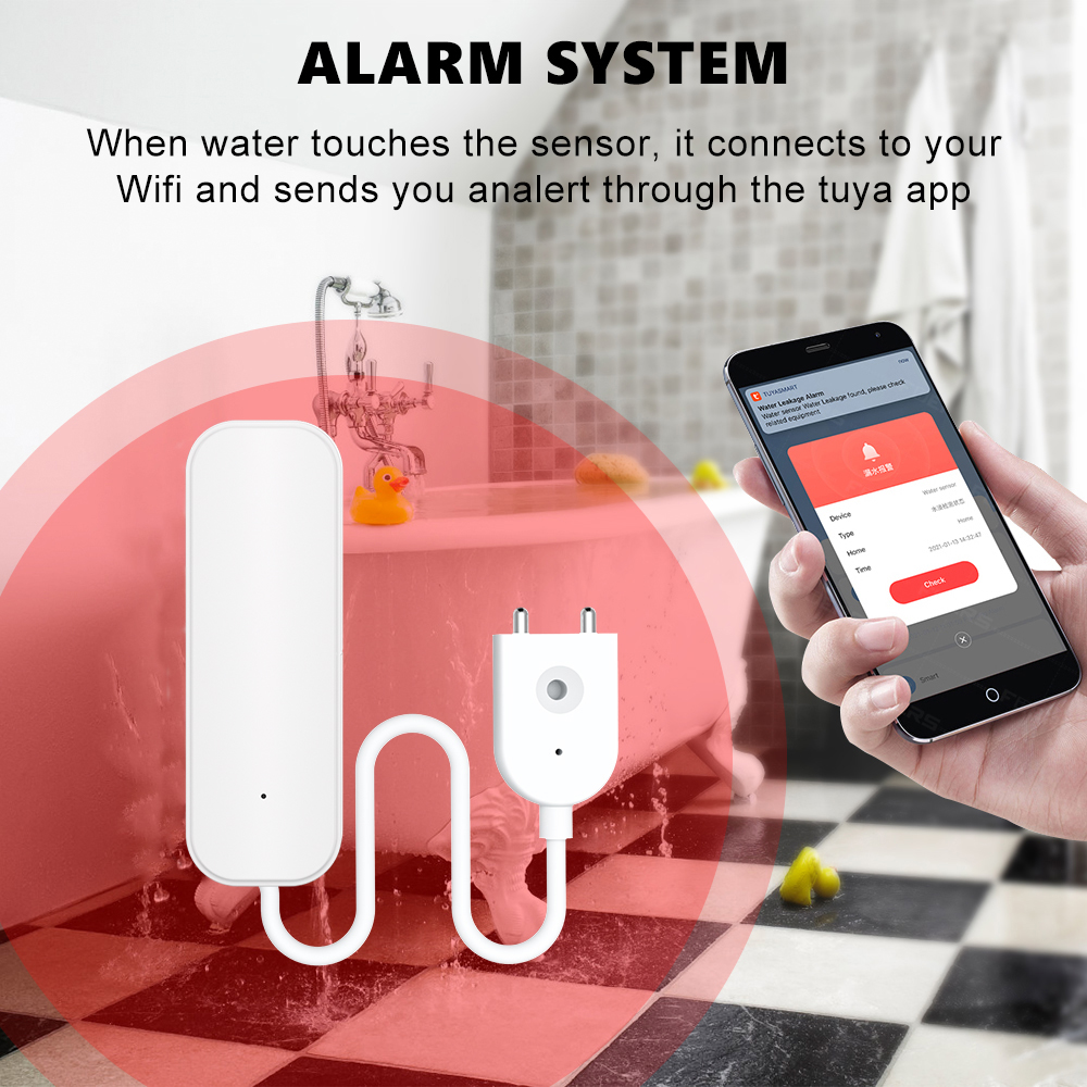 WiFi/Zigbee Water Sensor Tuya  - Home Security Technology ulasan dan harga