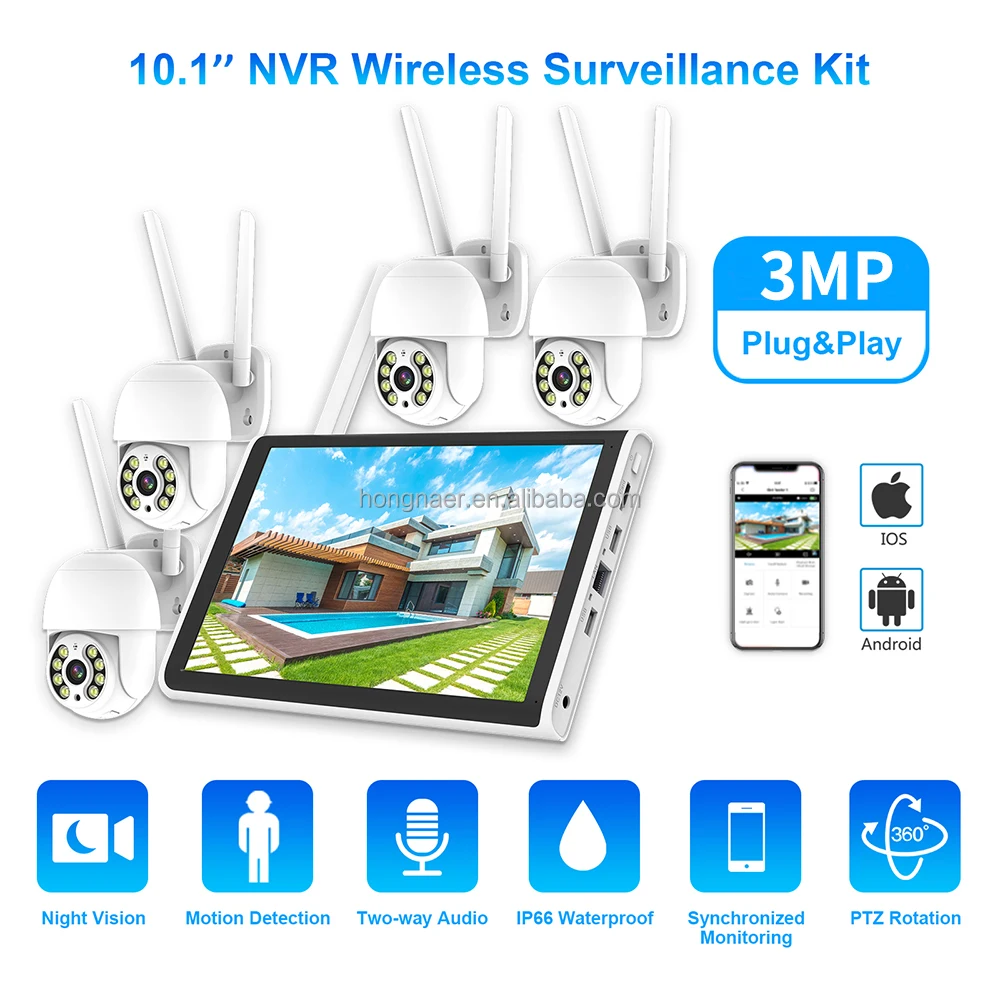 2026 Hongnaer 3MP 4 Channel Wi - Home Security And Cameras ulasan dan harga