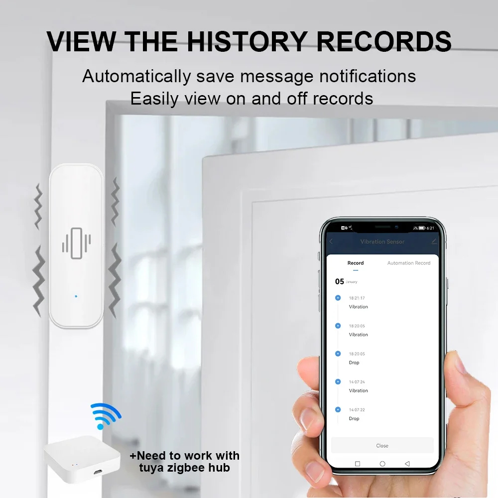 Smart ZigBee Vibration Sensor  - Home Security Technology ulasan dan harga