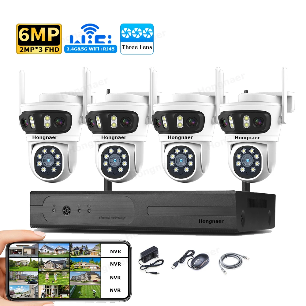 2026 Hongnaer 6MP 4CH 3 Lens 2 - Home Security And Cameras ulasan dan harga