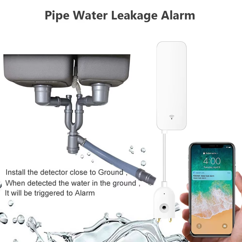 ZigBee WiFi Water Leak Sensor  - Home Security Technology ulasan dan harga