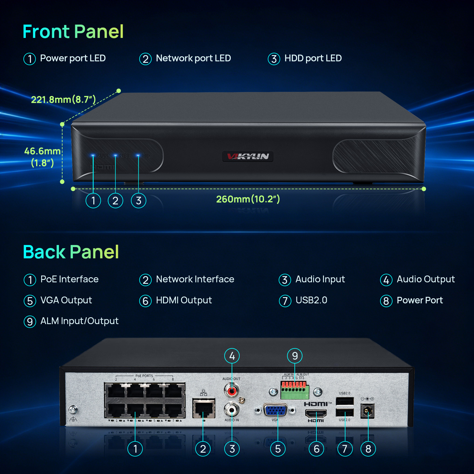 Vikylin 4K NVR UP to 12MP 8CH  - Home Security Network ulasan dan harga