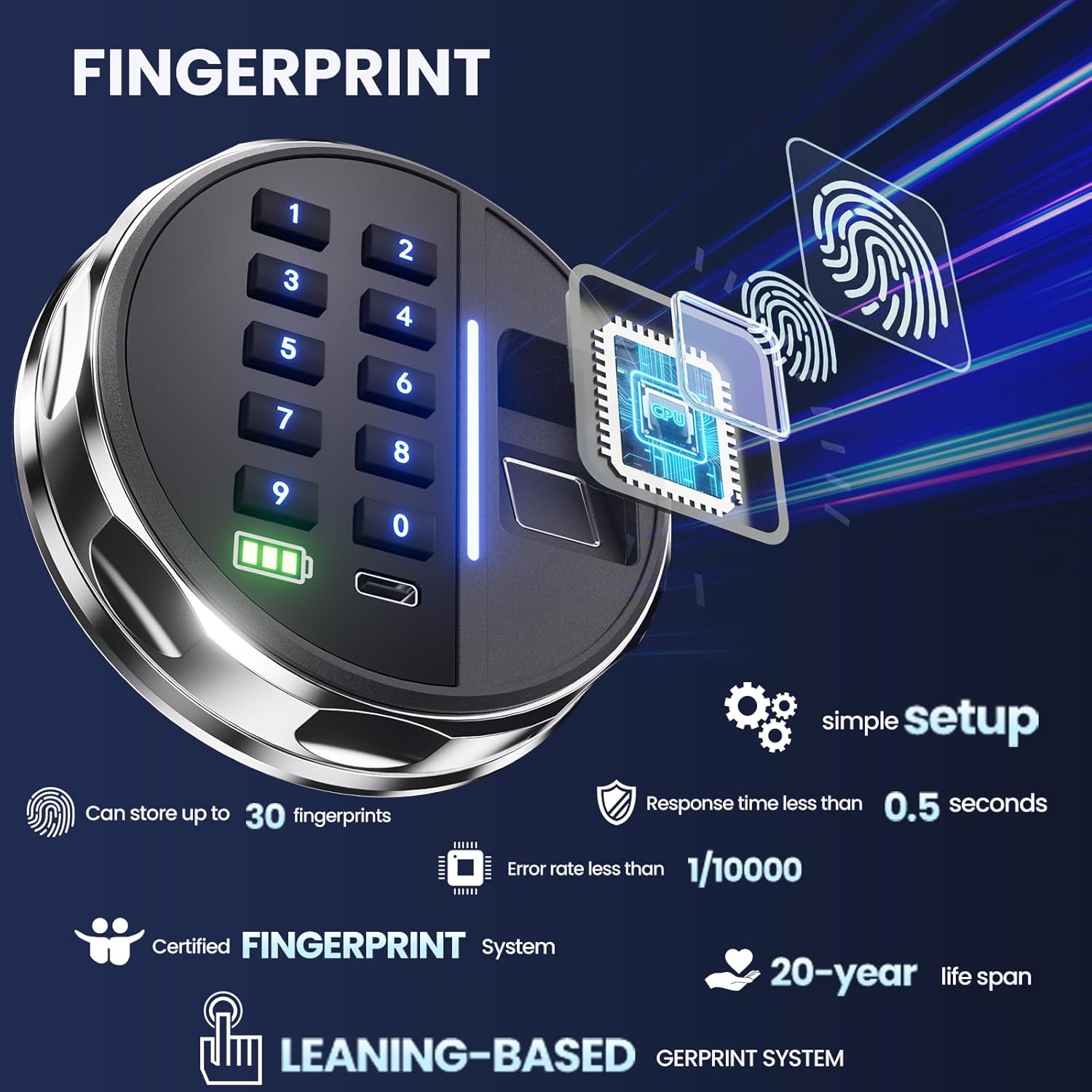 20LB Smart Biometric Safe with - Home Security Images ulasan dan harga