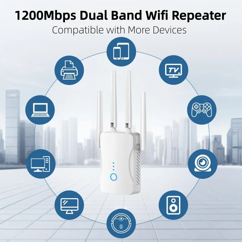 1200Mbps Dual Band WiFi Repeat - Home Security Network ulasan dan harga