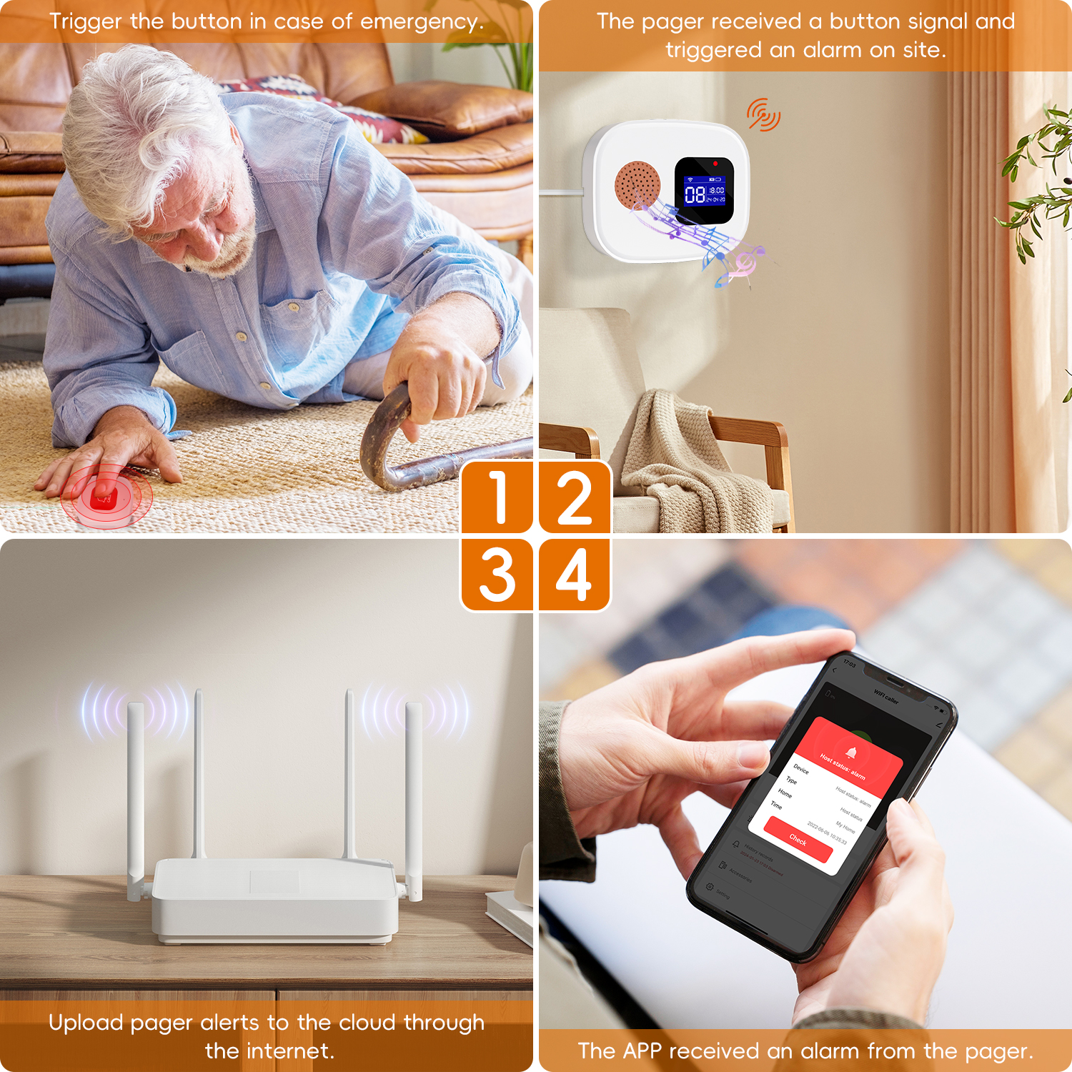 Emergency Call Button for Seni - Home Security Network ulasan dan harga