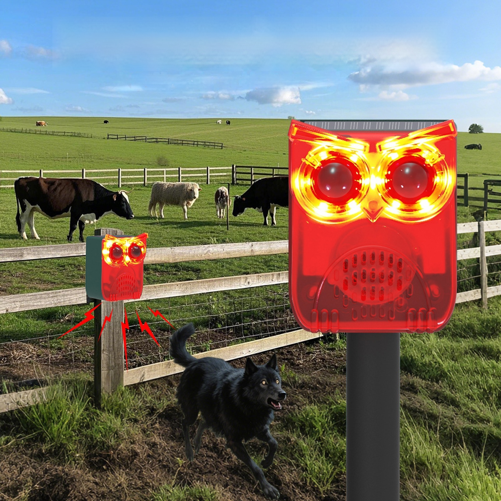 Solar Outdoor Motion Sensor Al - Barking Dog Alarm ulasan dan harga