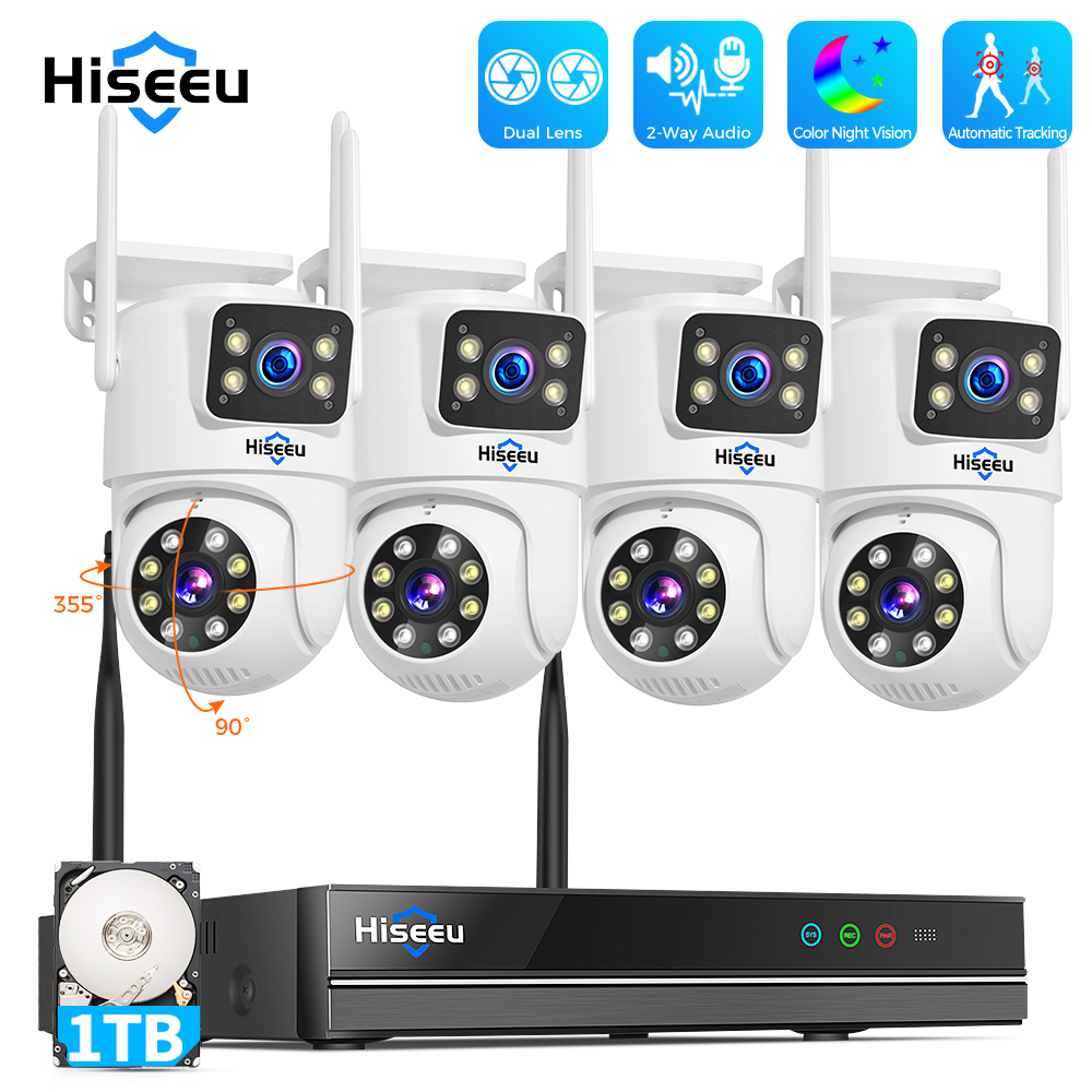 Hiseeu 6MP WiFi Dual Lens Came - Home Security Monitoring System ulasan dan harga