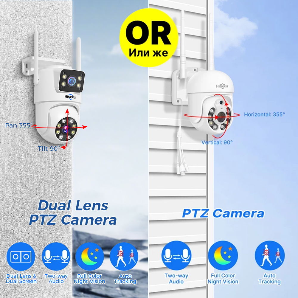 Hiseeu 6MP WiFi Dual Lens Came - Home Security Monitoring System ulasan dan harga