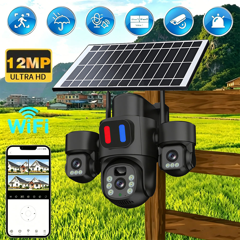 Solar WiFi PTZ Camera Outdoor  - Home Security Monitoring System ulasan dan harga