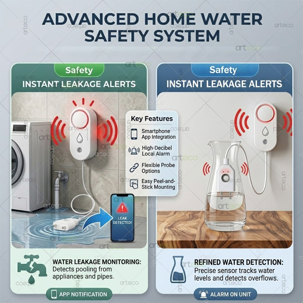 Zigbee Water Leak Detector Sma - Home Security Technology ulasan dan harga