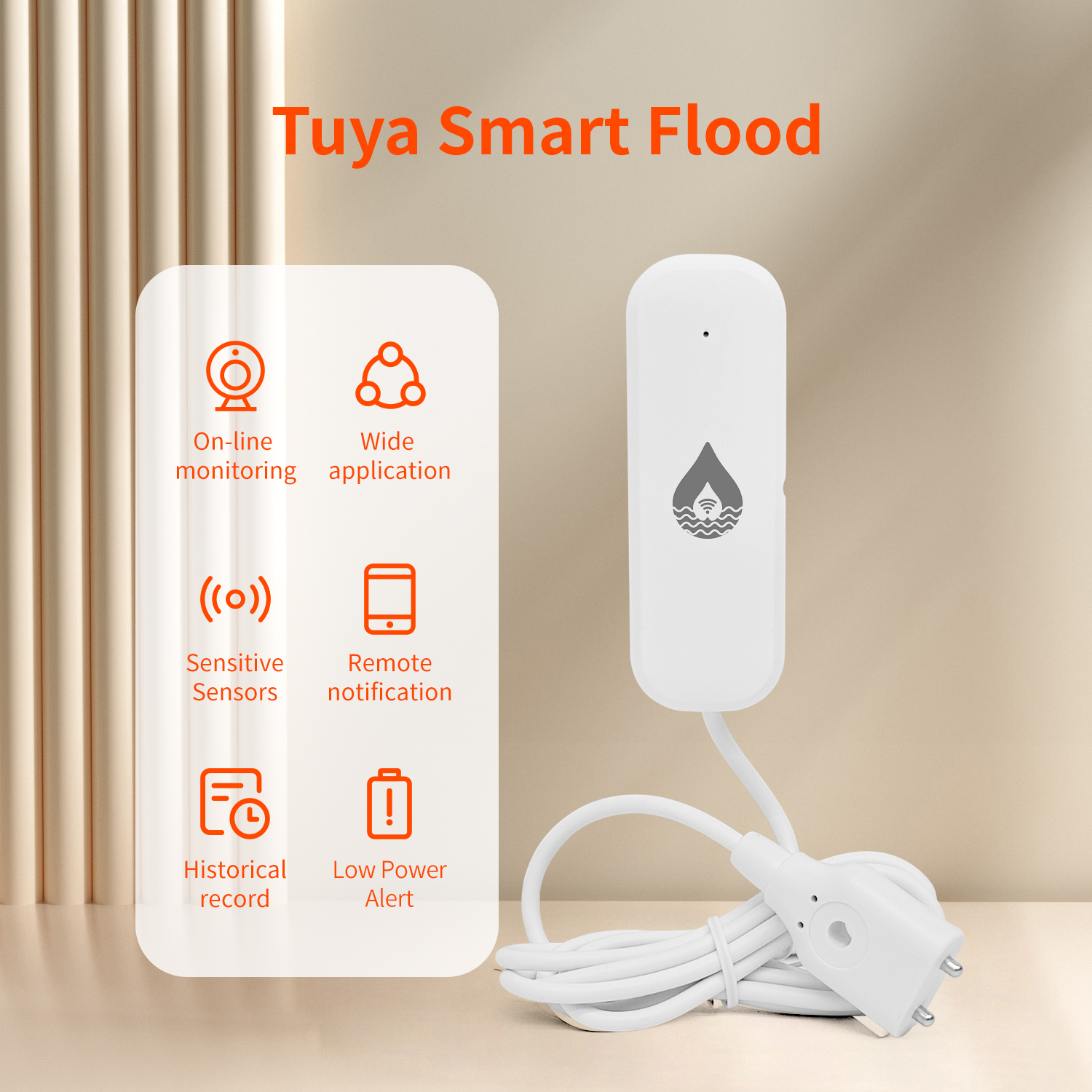 YFK Tuya WiFi Water Leakage Se - Home Security Technology ulasan dan harga