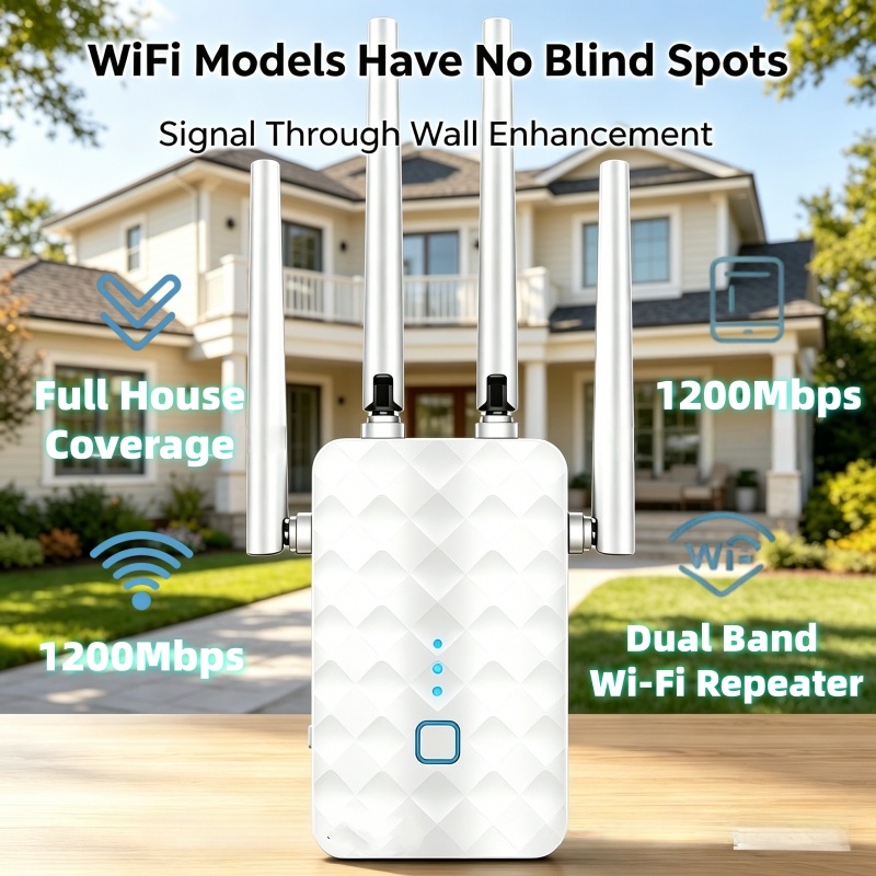 1200Mbps WiFi Repeater Wireles - Home Security Network ulasan dan harga
