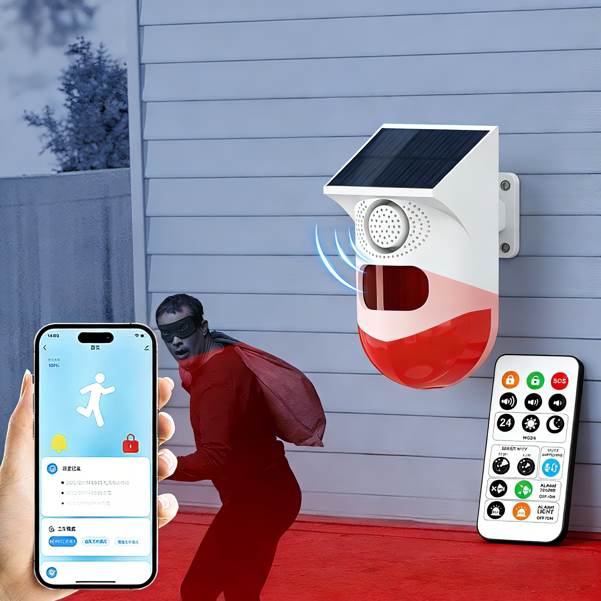 Wireless Solar Powered Motion  - Home Security Monitoring System ulasan dan harga