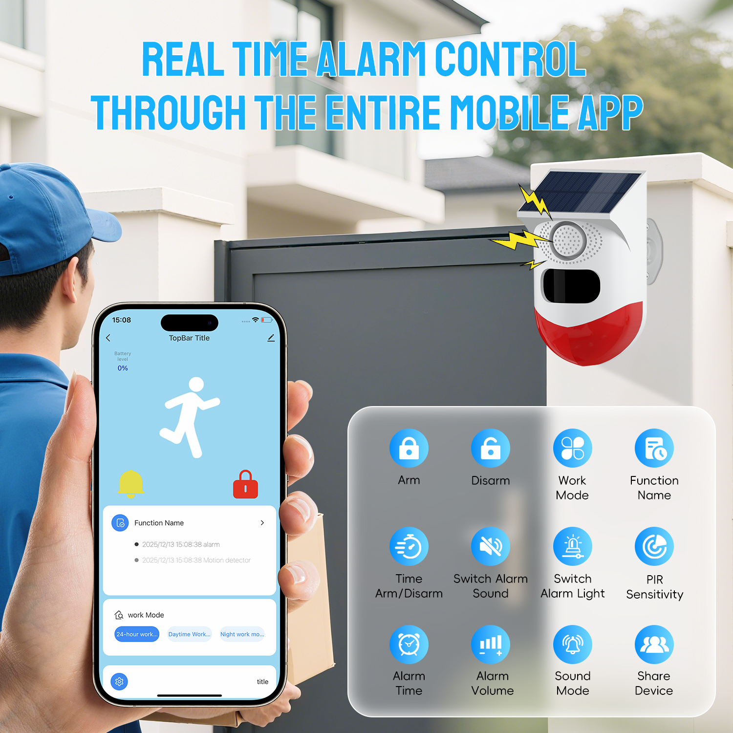 Wireless Solar Powered Motion  - Home Security Monitoring System ulasan dan harga